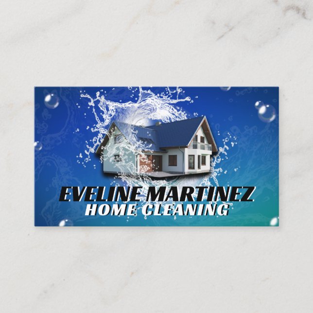 House water splash cleaning service Business Card (Front)