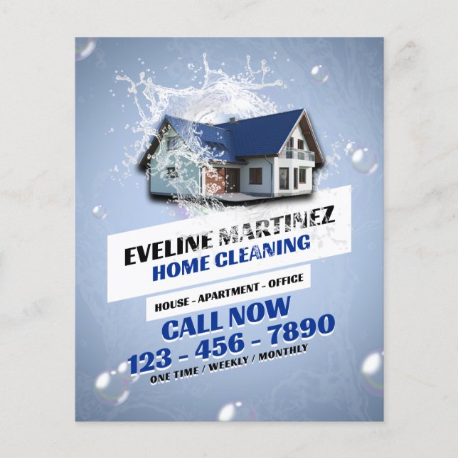 House water splash cleaning service  flyer (Front)
