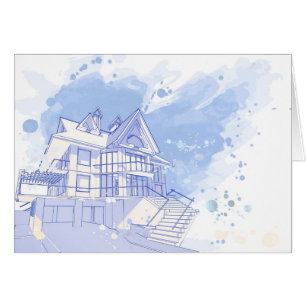 house: watercolor draw