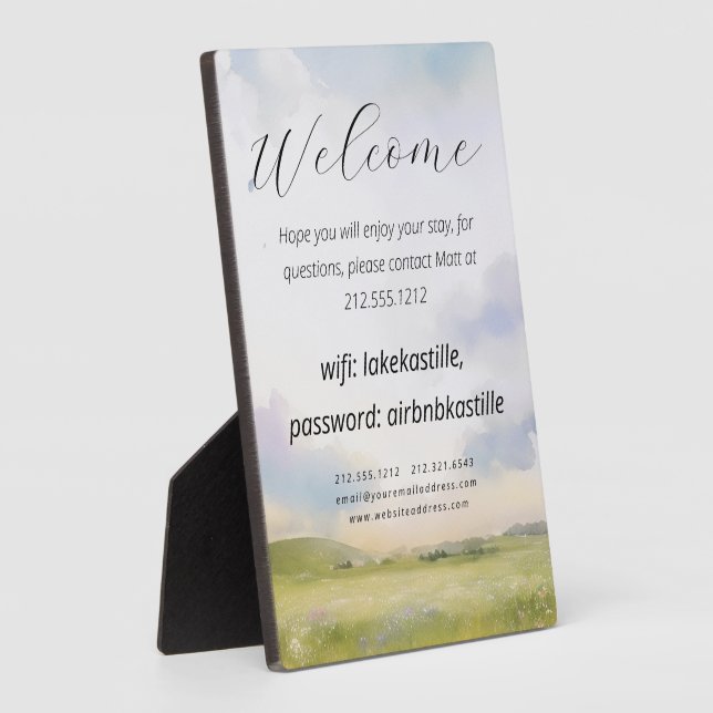 House welcome picture and logo wifi plaque (Side)