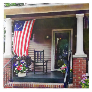 House with Betsy Ross Flag Tile