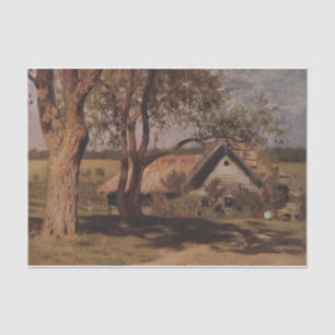 House With Broom Trees by Isaac Levitan Tissue Paper