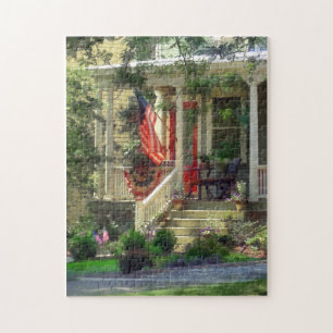House With Bunting and Flag Jigsaw Puzzle