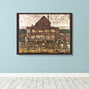 House with Shingle Roof by Egon Schiele Canvas Print