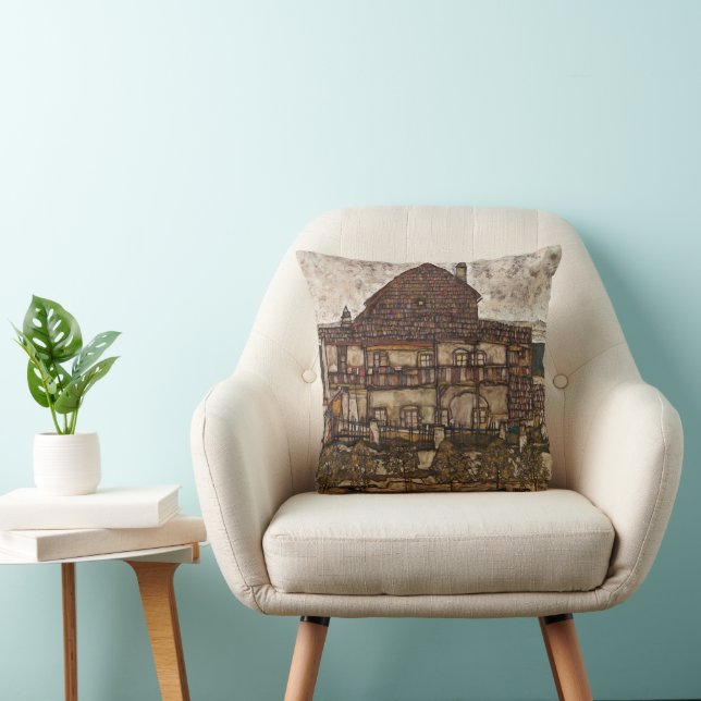 House with Shingle Roof by Egon Schiele Cushion (Chair)