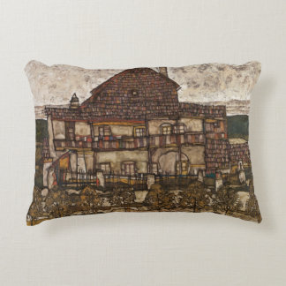 House with Shingle Roof by Egon Schiele Decorative Cushion