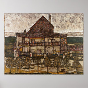 House with Shingle Roof by Egon Schiele Poster