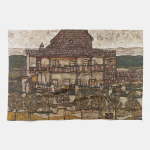 House with Shingle Roof by Egon Schiele Tea Towel
