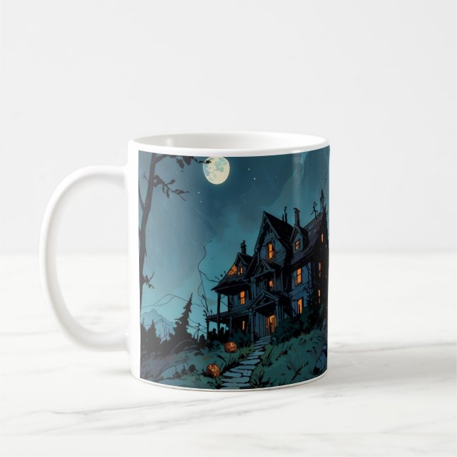 House with Treacherous Terrain and Porch Light Coffee Mug (Left)