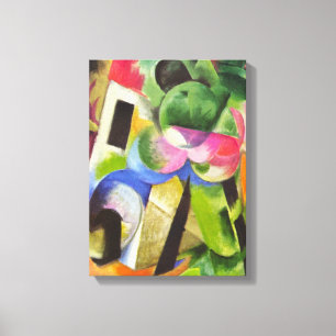 House with Trees by Franz Marc, Vintage Fine Art Canvas Print