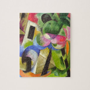 House with Trees by Franz Marc, Vintage Fine Art Jigsaw Puzzle