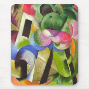 House with Trees by Franz Marc, Vintage Fine Art Mouse Mat
