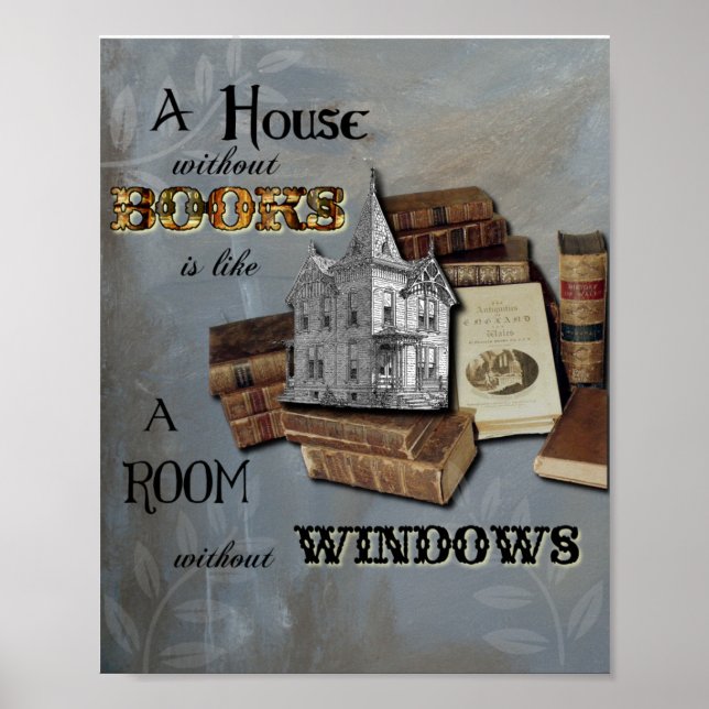 House without Books Collage Art Poster or Print (Front)