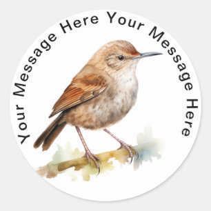 House Wren Classic Round Sticker