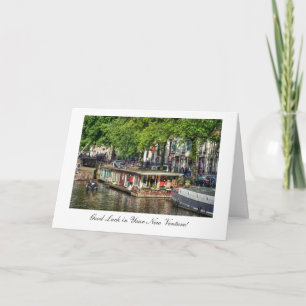 Houseboat Canal, Good Luck in New Venture Card