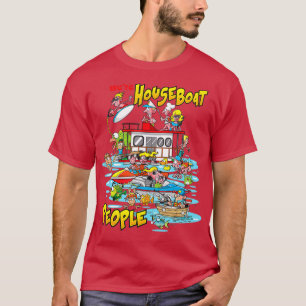 Houseboat lake party fishing swimming  T-Shirt