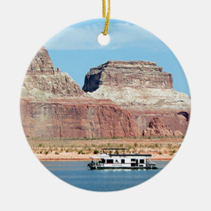 Houseboat, Lake Powell, Arizona, USA 6 Ceramic Tree Decoration