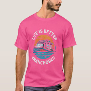 Houseboat Owner Lake Life Anchor House Boat Boatin T-Shirt
