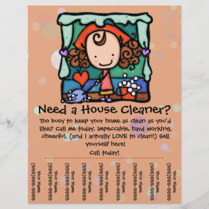 Housecleaning. House Cleaner. Custom promotional Flyer