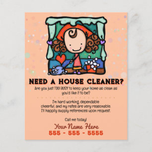 Housecleaning House Cleaner Customisable Promo Flyer