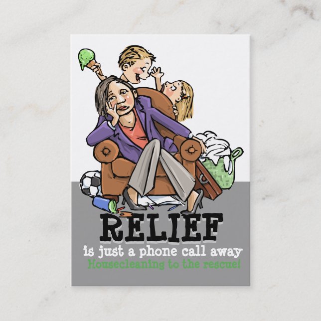 Housecleaning. House Cleaning. Promotional Business Card (Front)