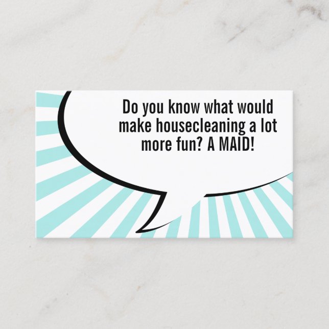 housecleaning maid joke business card (Front)