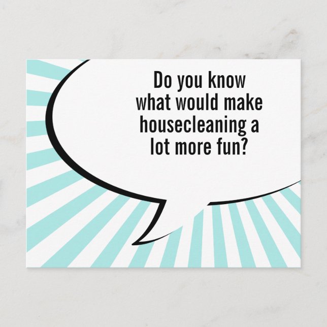 housecleaning maid joke postcard (Front)