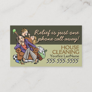 Housecleaning.Maid service.Custom text/colour Business Card