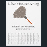 Housecleaning Maid Service Flyer, Tear Off Strips Flyer<br><div class="desc">Get the word out about your housecleaning or maid service business with these eye-catching flyers. They feature an illustration of a classic feather duster, your business name, a short description and tear-off strips with your phone number. They're perfect for hanging up on the bulletin board of your local coffee shop...</div>