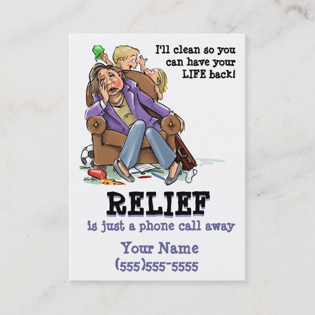 Housecleaning service business card (Front)