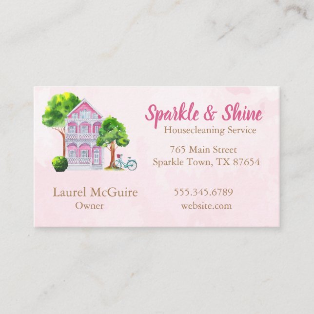 Housecleaning Service Business Card (Front)