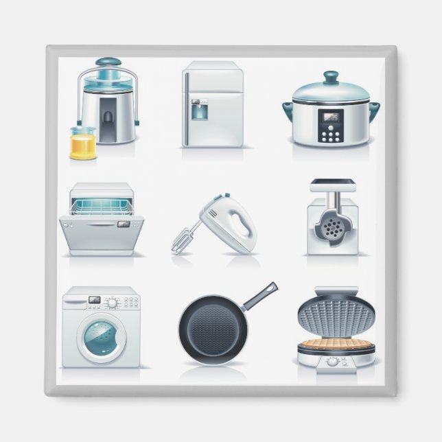 Household appliances icons (5) magnet (Front)