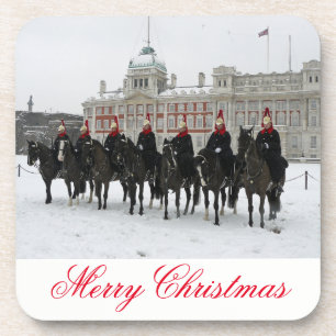 Household Cavalry in the snow view coasters