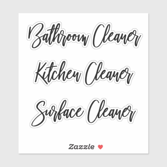 Household Cleaning Spray Bottle Labels (Sheet)