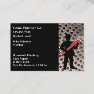 Household Plumber Theme Custom Business Cards
