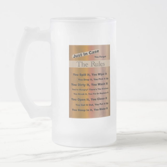 Household Rules Frosted Mug (Left)