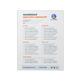 Household serves checklist notepad
