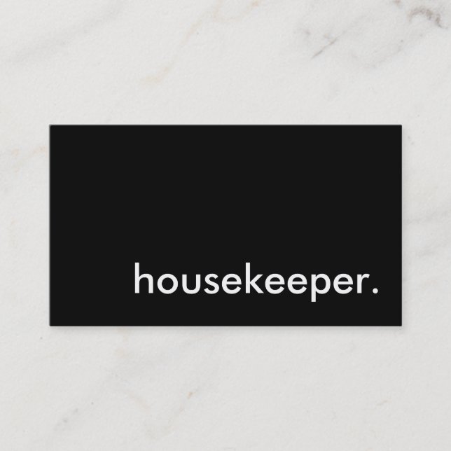 housekeeper. business card (Front)