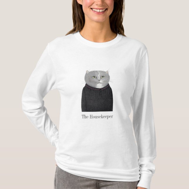 HOUSEKEEPER CAT Women's Basic Long Sleeve T-Shirt  (Front)