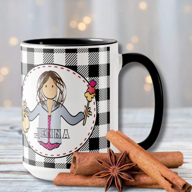Housekeeper Cleaning Lady Cartoon Thank You Gift Mug (Creator Uploaded)