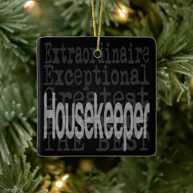 Housekeeper Extraordinaire Ceramic Ornament (Tree)