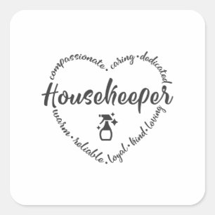 Housekeeper, house keeper, house cleaner square sticker