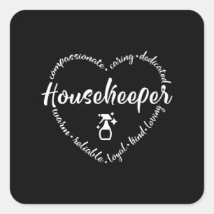 Housekeeper, house keeper, house cleaner square sticker