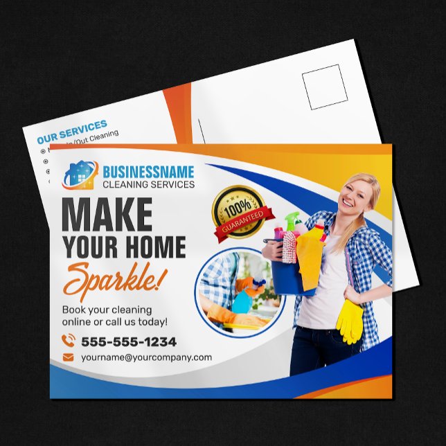 Housekeeper House Office Cleaning Maid Service Postcard (Creator Uploaded)