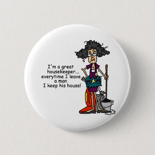Housekeeper Humour 6 Cm Round Badge