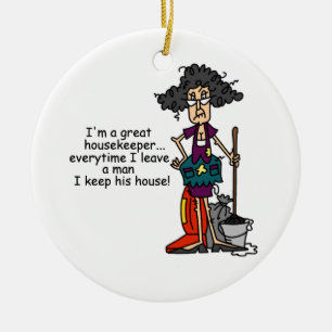 Housekeeper Humour Ceramic Tree Decoration