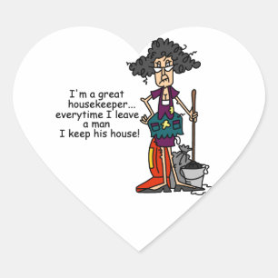 Housekeeper Humour Heart Sticker