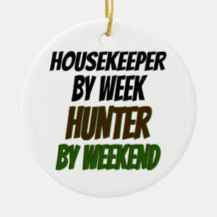 Housekeeper Loves Hunting Ceramic Tree Decoration