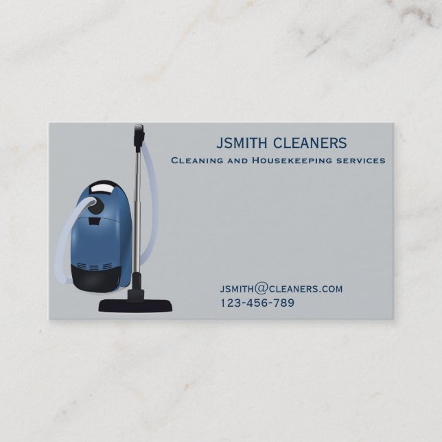Housekeeper or cleaner freelance cleaning business business card (Front)