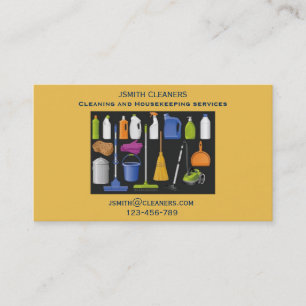 Housekeeper or cleaner freelance cleaning business business card